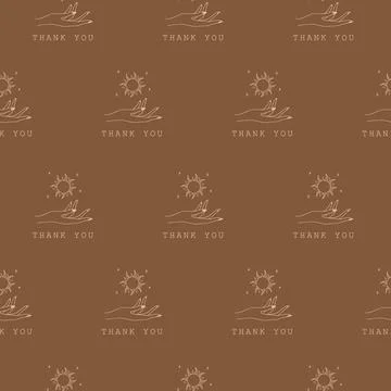 Seamless pattern with boho Thank you stickers. Thank you for your order Illustrazione stock