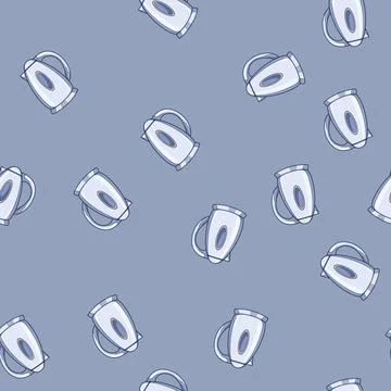Seamless pattern boil kettle electric cartoon vector Illustrazione stock