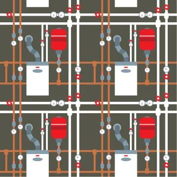 Seamless pattern on the boiler room Stock Illustration