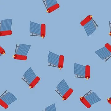 Seamless pattern boiler solar water heater cartoon vector Illustrazione stock