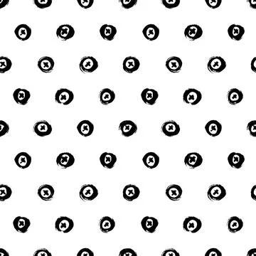 Seamless pattern with bold circles and crosses. 스톡 일러스트