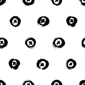 Seamless pattern with bold circles and crosses. 스톡 일러스트