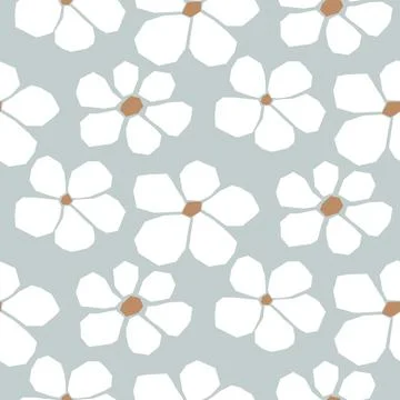 Seamless pattern with bold daisy flowers.  Stock Illustration