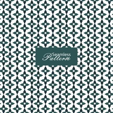 Seamless pattern with bold geometric floral shapes in dark green for modern.. Stock Illustration