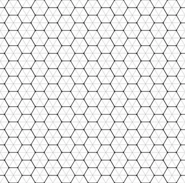 Seamless pattern from bold hexagons with thin lines and round corners. Geometric Stock Illustration
