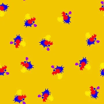 Seamless pattern bold paint splatters cartoon vector Illustrazione stock