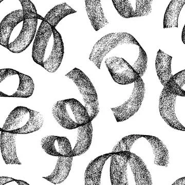 Seamless pattern with bold textured vector swirls. Stock Illustration