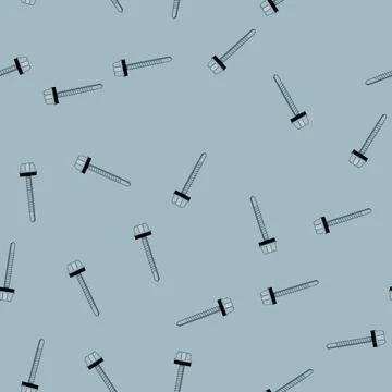 Seamless pattern bolt roofing screw cartoon vector Illustrazione stock