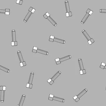 Seamless pattern Bolting and fastening steel hardware Stock Illustration