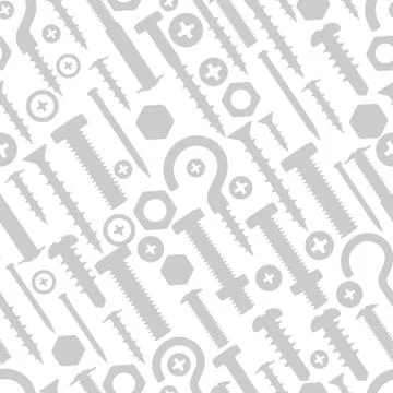 Seamless pattern with bolts nuts nails. Stock Illustration