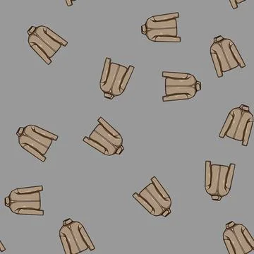 Seamless pattern bomber leather jacket female cartoon vector Illustrazione stock