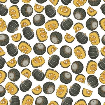 Seamless pattern with Bonbon Squash. イラスト素材