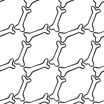 Seamless pattern with bones. Background and texture in Primitive cartoon styl Stockillustratie