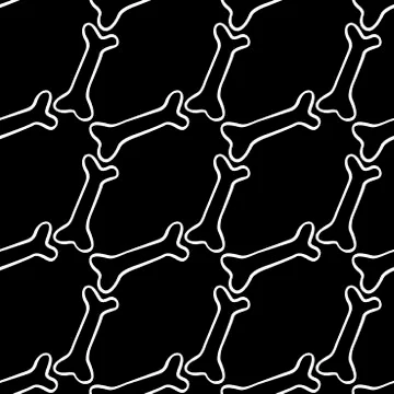 Seamless pattern with bones. Background and texture in Primitive cartoon styl Stockillustratie