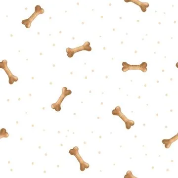 Seamless pattern with bones. Bones on a white background. Stock Illustration
