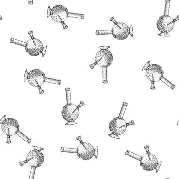 Seamless pattern bong cannabis sketch hand drawn Stock Illustration