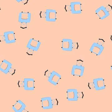 Seamless pattern book kid luggage cartoon vector Illustrazione stock
