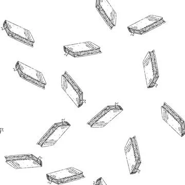 Seamless pattern book sketch hand drawn Illustrazione stock