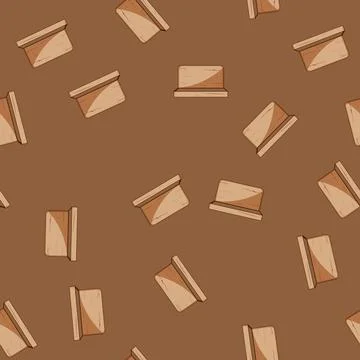 Seamless pattern bookcase bookshelves library cartoon vector Stock Illustration