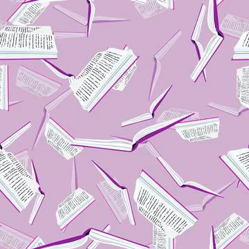 Seamless pattern with books. Back to school. Book colorful background. Flat Stock Illustration