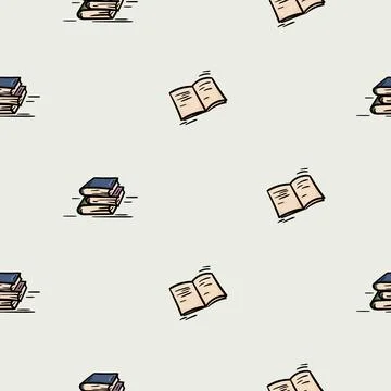 Seamless pattern books, textbooks and notebooks Stock Illustration