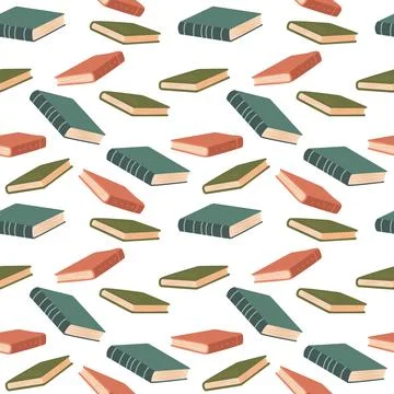Seamless pattern with books. Vector background for your design. Stock Illustration