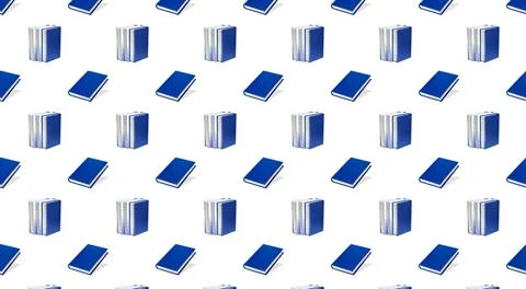 Seamless pattern with books on a white background. Stock Photos