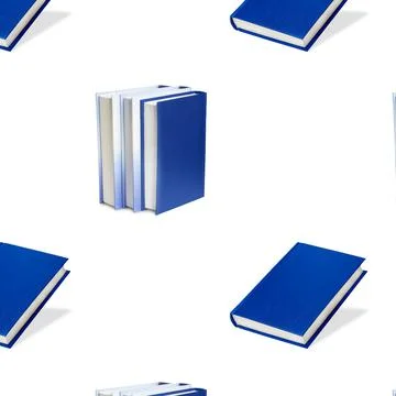 Seamless pattern with books on a white background. Stock Photos