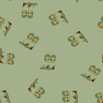 Seamless pattern boot cowgirl boots cartoon vector Stockillustratie