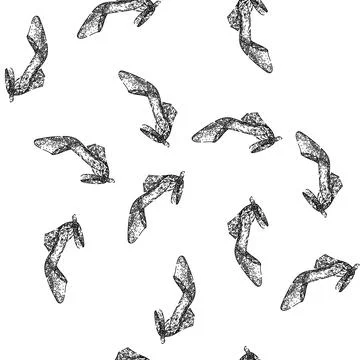 Seamless pattern boot high heel shoes sketch hand drawn Stock Illustration