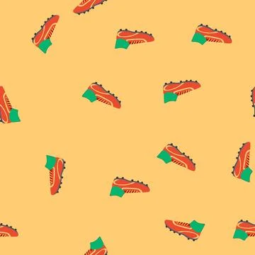 Seamless pattern boot soccer boots cartoon vector Illustrazione stock