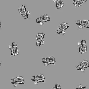 Seamless pattern boots belt cowboy cartoon vector Stock Illustration