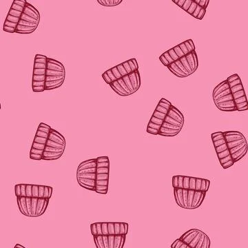 Seamless pattern bordeaux winter hat knit cartoon vector Illustrazione stock