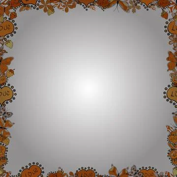 Seamless pattern. Border design is pattern in doodles art style. Doodles pattern Stock Illustration