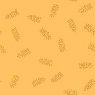 Seamless pattern border gold leaves cartoon vector Stock Illustration