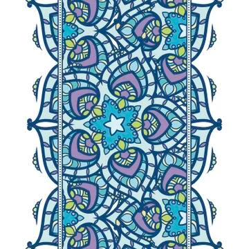 Seamless pattern border with mandala elements. Arabic vintage decorative or.. Stock Illustration