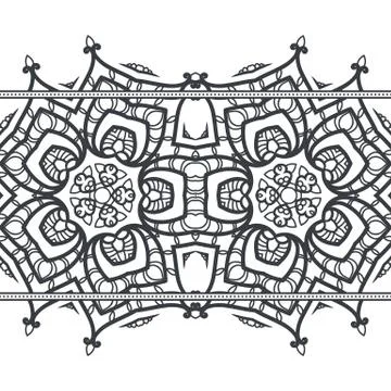 Seamless pattern border with mandala elements. Arabic vintage decorative or.. Stock Illustration