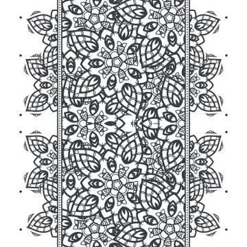 Seamless pattern border with mandala elements. Arabic vintage decorative イラスト素材