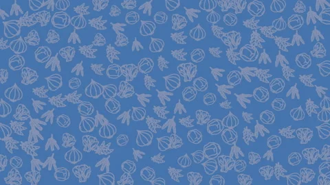 Seamless Pattern of Botanical Elements and Natural Leaf Motifs for Design Stock Footage 321639053