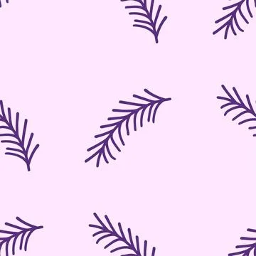 Seamless pattern of botanical leaves, silhouettes of natural ornaments. Simpl イラスト素材