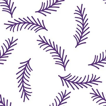 Seamless pattern of botanical leaves, silhouettes of natural ornaments. Simpl Stock Illustration