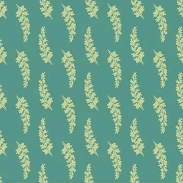 Seamless pattern of botanical leaves, silhouettes of natural ornaments. Simpl Stock Illustration