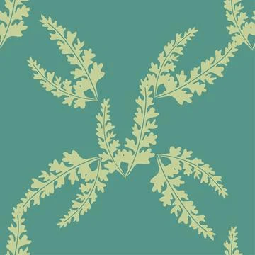 Seamless pattern of botanical leaves, silhouettes of natural ornaments. Sim.. Stockillustratie