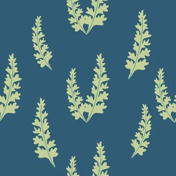 Seamless pattern of botanical leaves, silhouettes of natural ornaments. Sim.. Stockillustratie