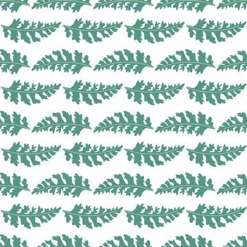 Seamless pattern of botanical leaves, silhouettes of natural ornaments. Simpl イラスト素材