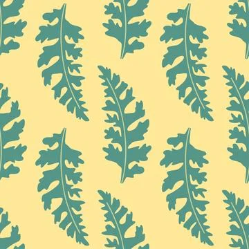 Seamless pattern of botanical leaves, silhouettes of natural ornaments. Simpl Stockillustratie