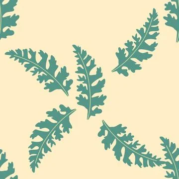 Seamless pattern of botanical leaves, silhouettes of natural ornaments. Simpl Stockillustratie