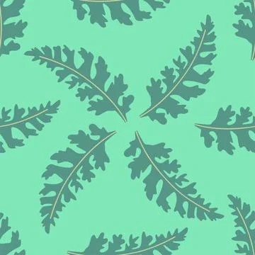 Seamless pattern of botanical leaves, silhouettes of natural ornaments. Simpl イラスト素材