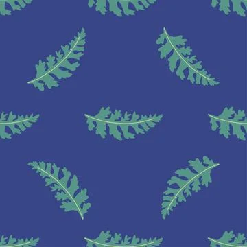 Seamless pattern of botanical leaves, silhouettes of natural ornaments. Simpl Stock Illustration