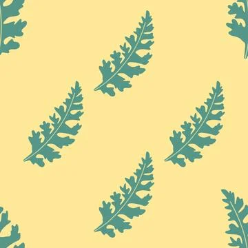 Seamless pattern of botanical leaves, silhouettes of natural ornaments. Simpl Stockillustratie
